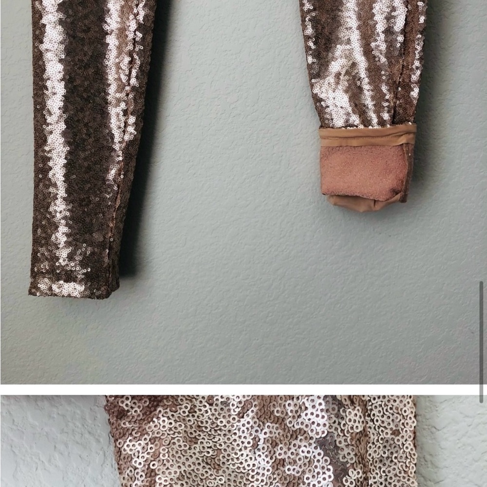 Nwt Commando Rose Gold Sparkly Sequined Stretch-J… - image 8